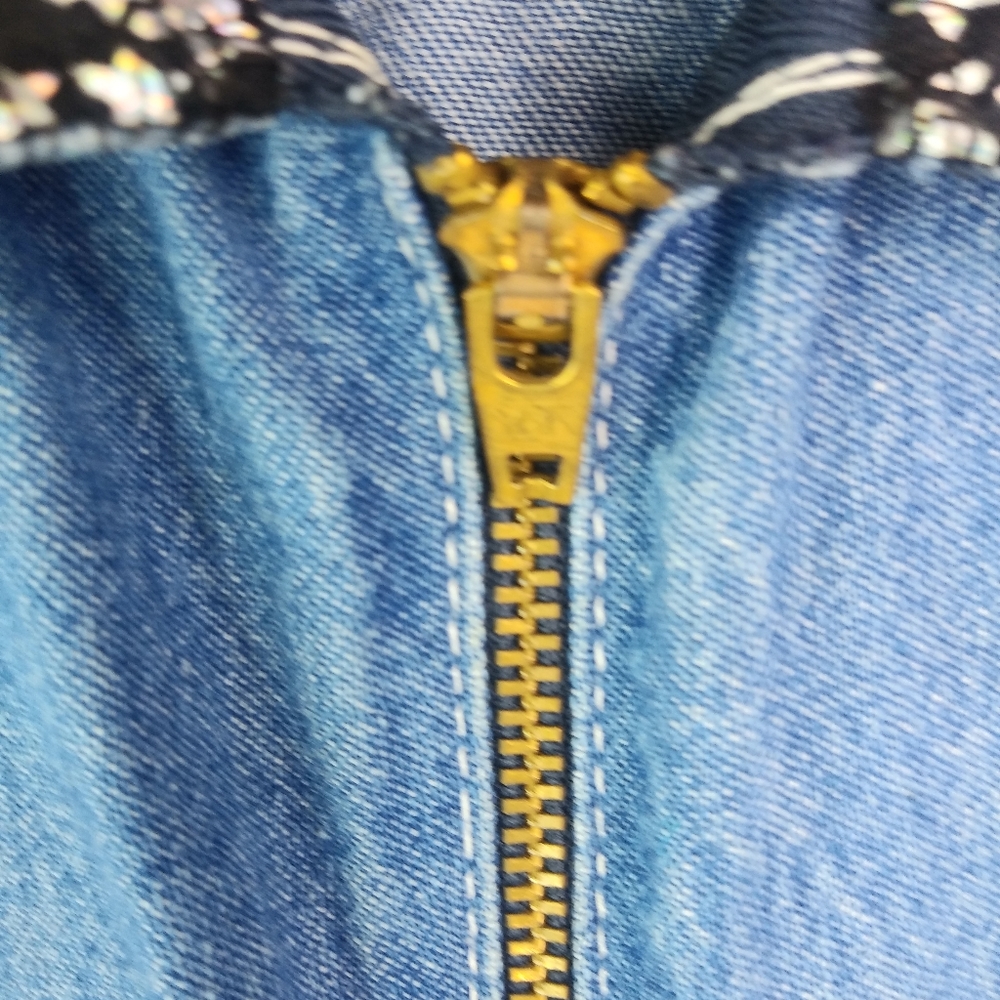 MARSHA 14 Big Girls Silver Leopard Star Jeans Zip Vest Kids - Picture 5 of 11